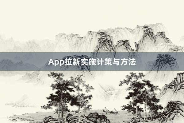 App拉新实施计策与方法